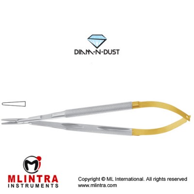 Diam-n-Dust™ Micro Needle Holder Straight - Round Handle Stainless Steel, 21 cm - 8 1/4"